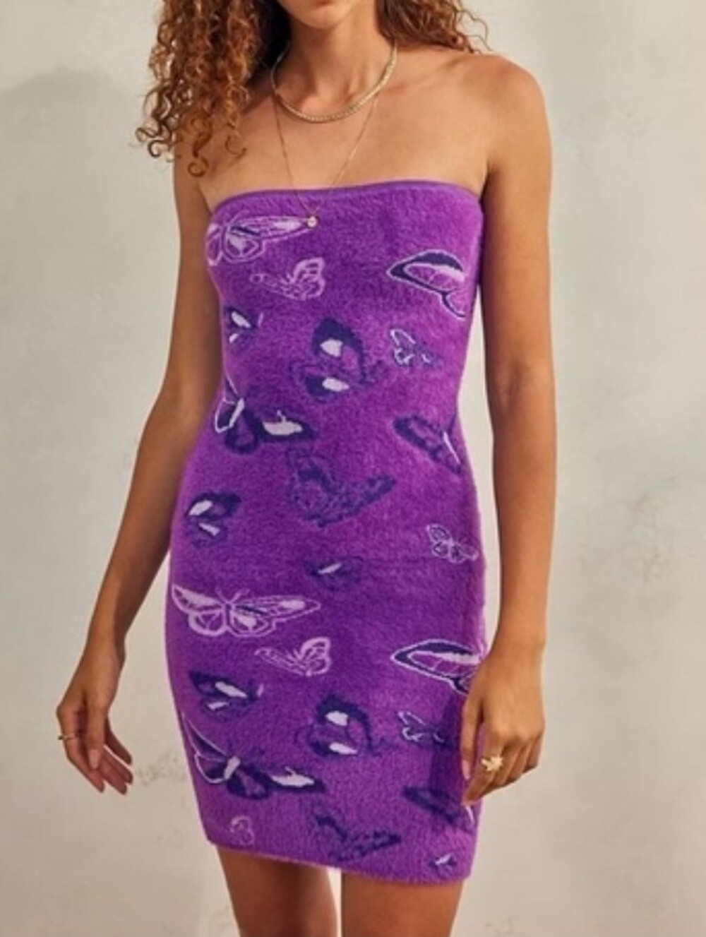House of Sunny | Crazy Town Hockney Strapless Dress Size XS / US 2 Purple Heat